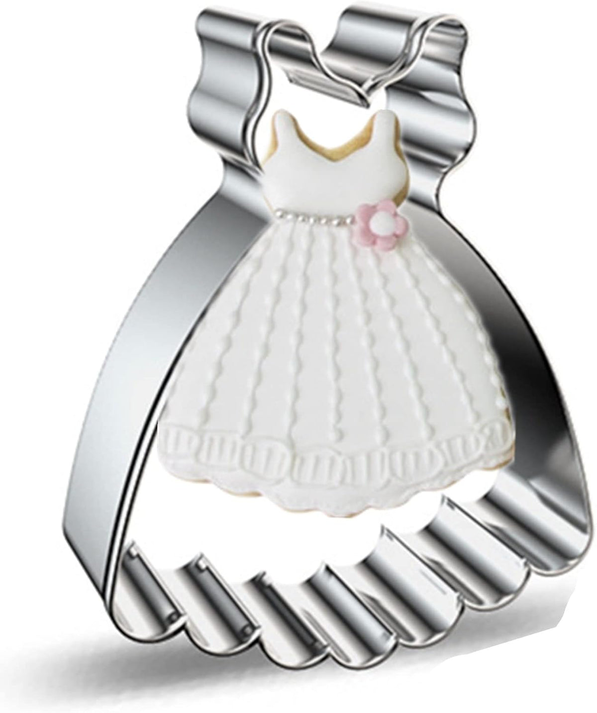 Large Size Dress Shaped Cookie Cutter, Stainless Steel Suspenders Princess Dress Wedding Dress