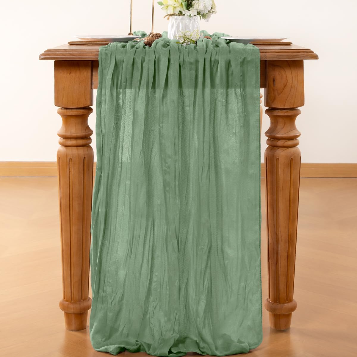 Sage Green Table Runner Cheesecloth Table Runner 14FT Farmhouse Table Runners 160 Inches Fall Table