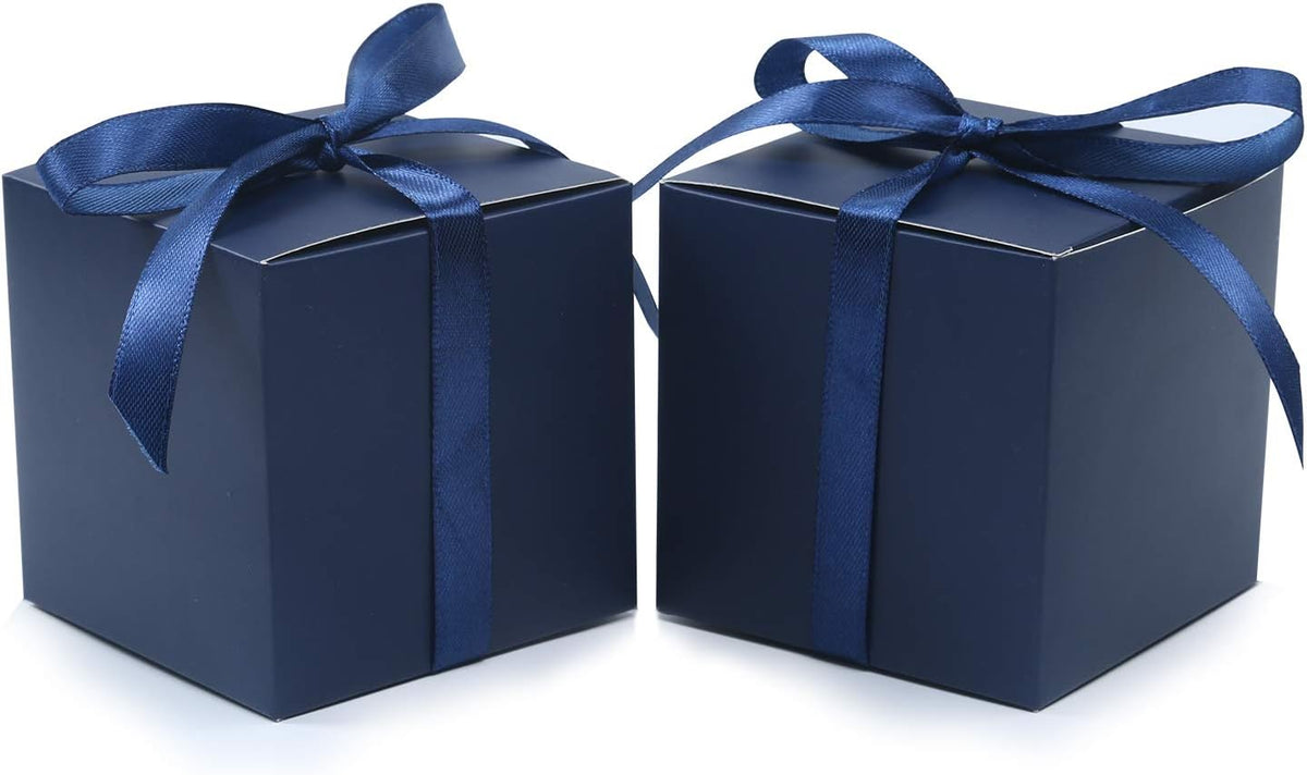 COTOPHER 60pcs Small Gift Boxes, Favor Boxes 2x2x2 inches Paper Gift Boxes with Ribbons Candy Box