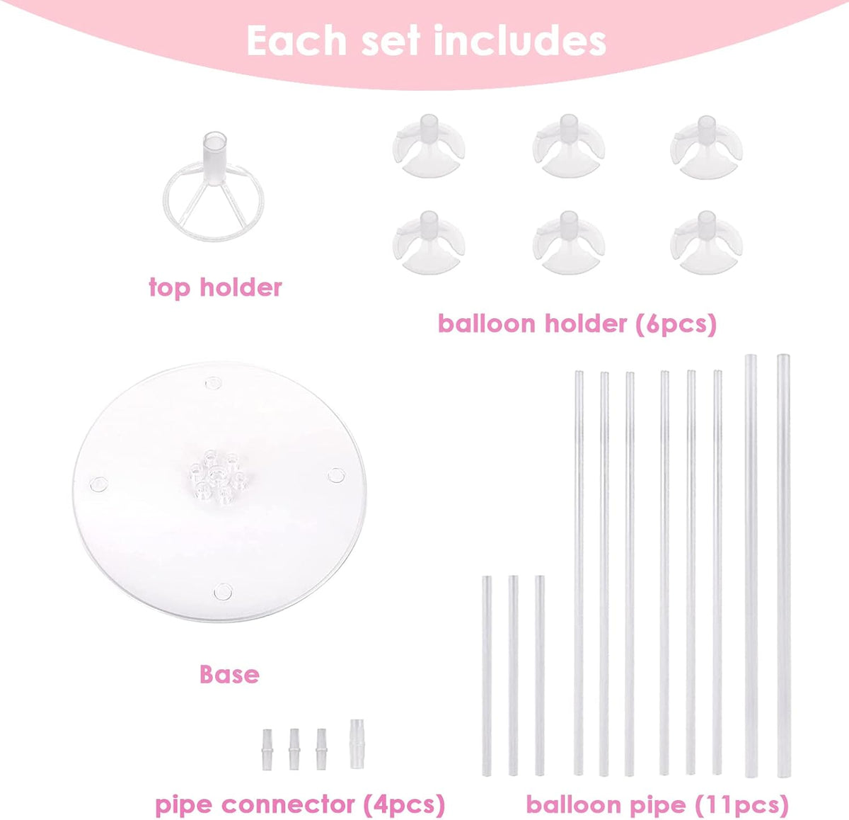 7 Sets Balloon Stands for Table Balloon Stand Kits Clear Table Balloon Centerpiece Stand Balloon