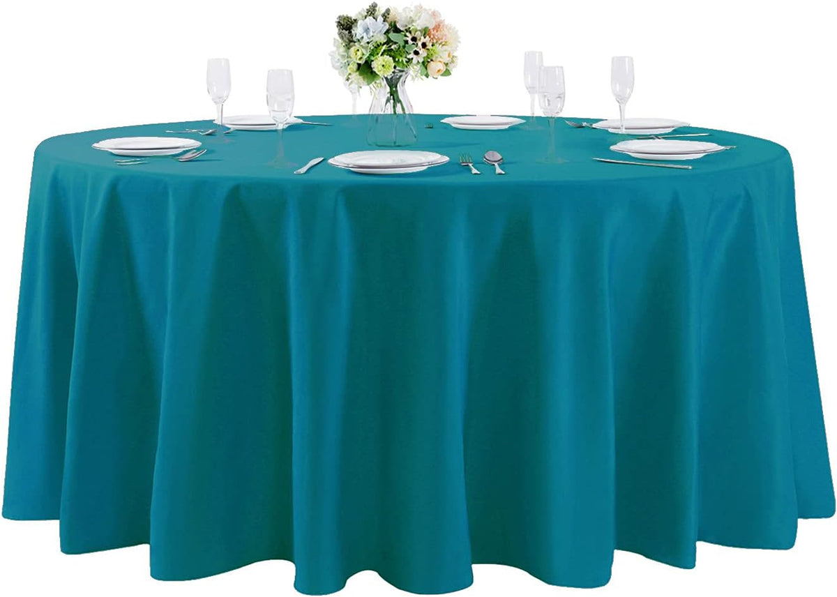 120 inch Round Tablecloth Washable Polyester Table Cloth Decorative Table Cover for Wedding Party