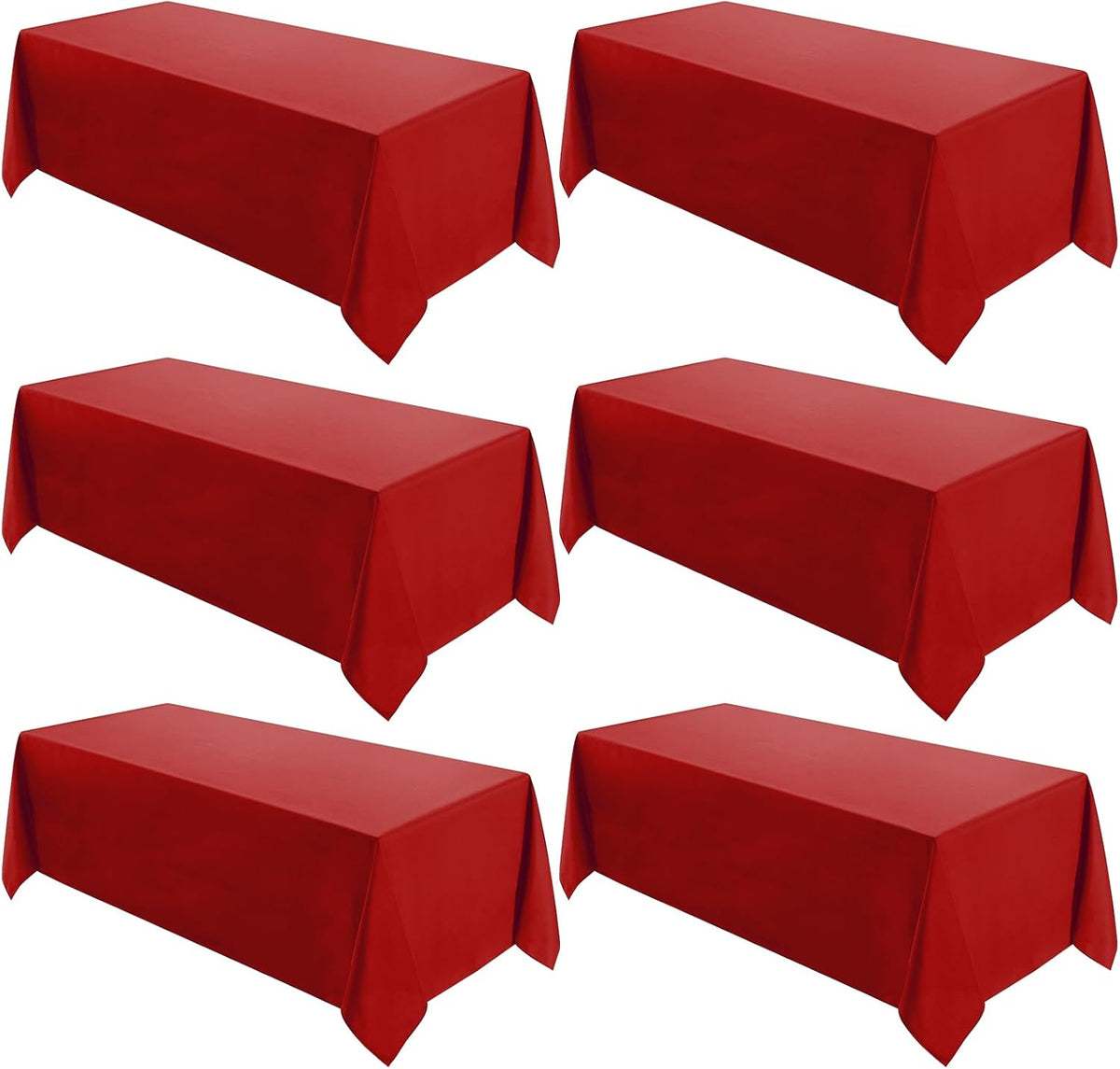 VidaFete Tablecloth 6 Pack 90 * 132inch Rectangle Table Cloth Polyester, Stain Wrinkle Resistant