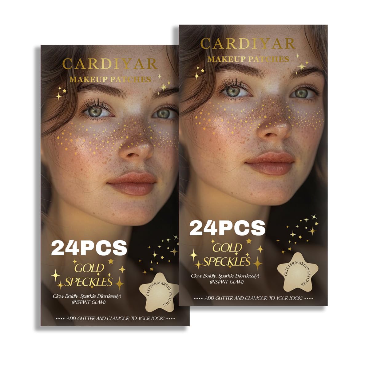 Glitter Freckles, 24PCS Glitter Freckles Face Tattoo, Sparkle Freckles for Women, Waterproof Gold