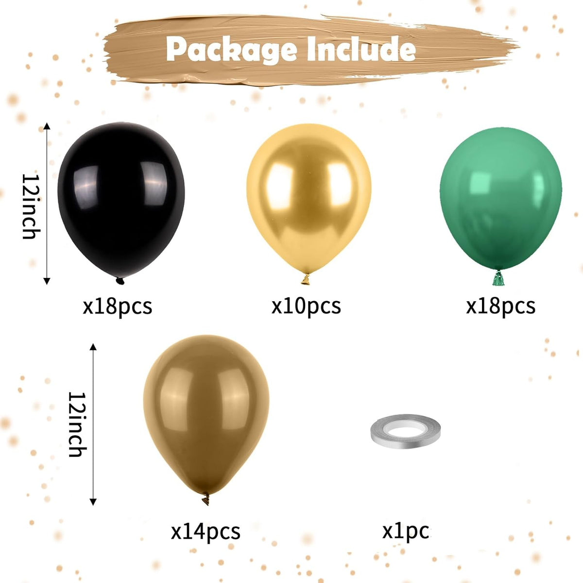 Green and Brown Balloons, Camo Balloons Camouflage Party Balloons Green Black Latex Balloon
