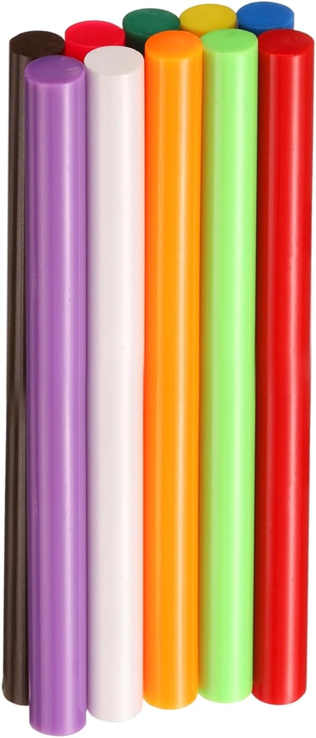 HARFINGTON 10pcs Hot Glue Sticks 0.43" Dia x 5.91" Long EVA Mini Hot Melt Adhesive Glue Stick for
