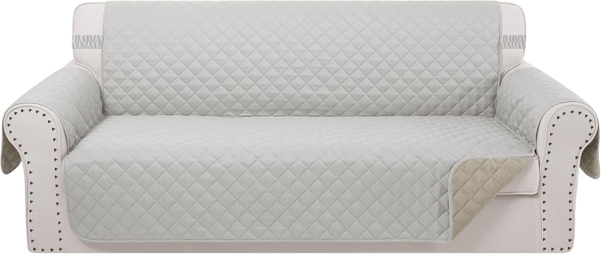Reversible 4 Seater Sofa Cover 91 Inch Large Couch Cover Furniture Protector(Sofa XX-Large,Light