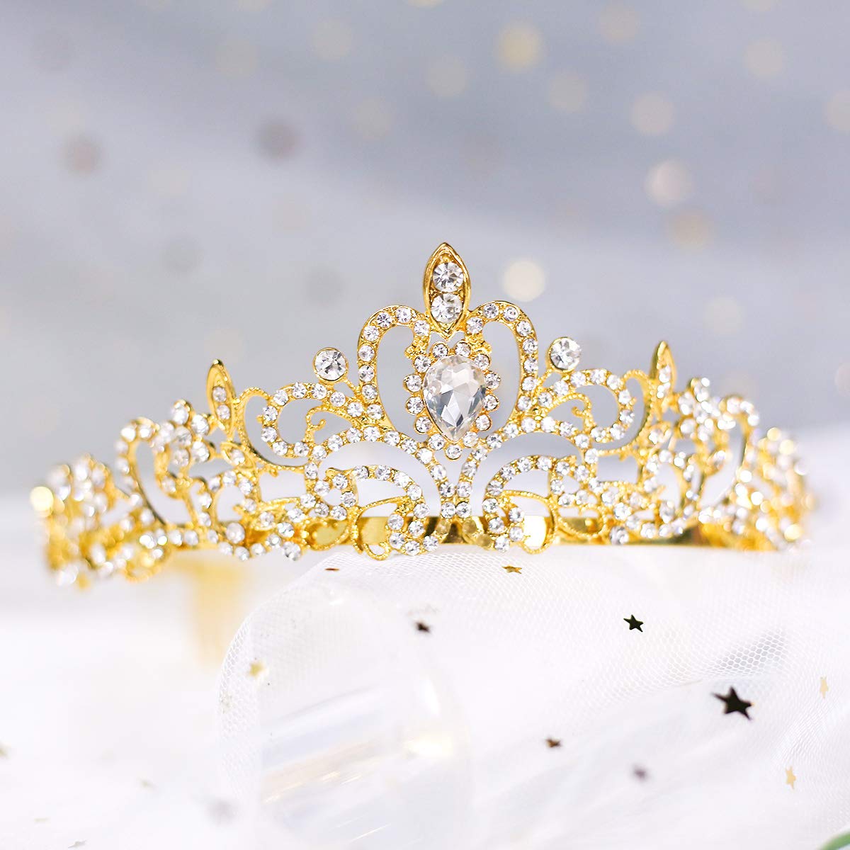 Makone Crowns for Women Princess Tiaras for Girls Queen Crown and Comb Tiara for Wedding Birthday