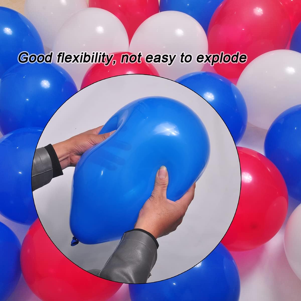 300 Pack Red White and Blue Balloons 100 of each of the 3 colors 12 inch Red White Blue Party