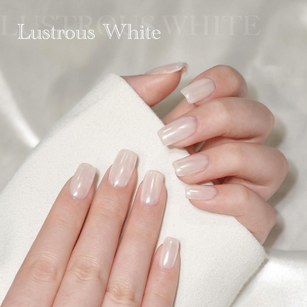 GAOY White Pearl Chrome Nail Powder, Mirror Effect Shimmer Glitter Pigment Mermaid Aurora Nail Art