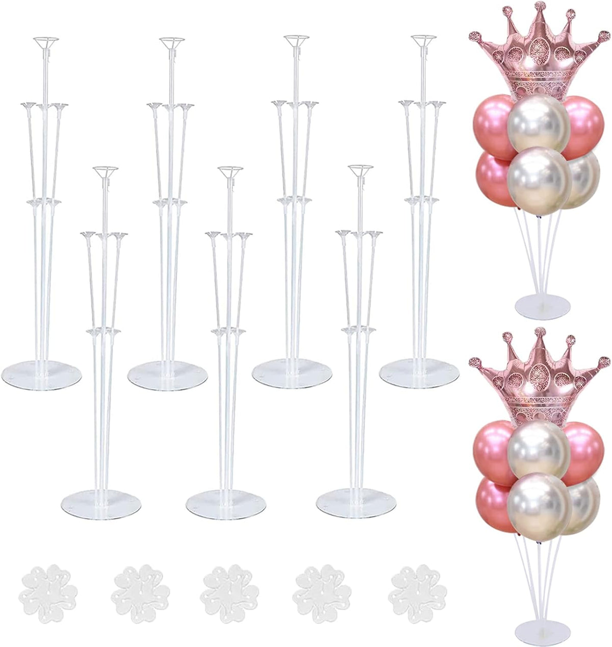 7 Sets Balloon Stands for Table Balloon Stand Kits Clear Table Balloon Centerpiece Stand Balloon