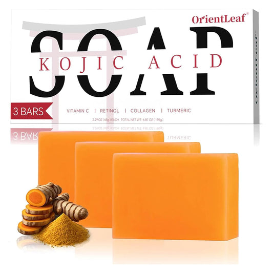 Kojic Acid Soap, Turmeric Soap Bar for Dark Spots, Fresh Citurs Scent, Gentle for Face and Body