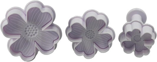 pson 3Pcs Plunger Cookie Cutter Set, Mini Plastic Biscuit Molds for Cake Decorating, Baking