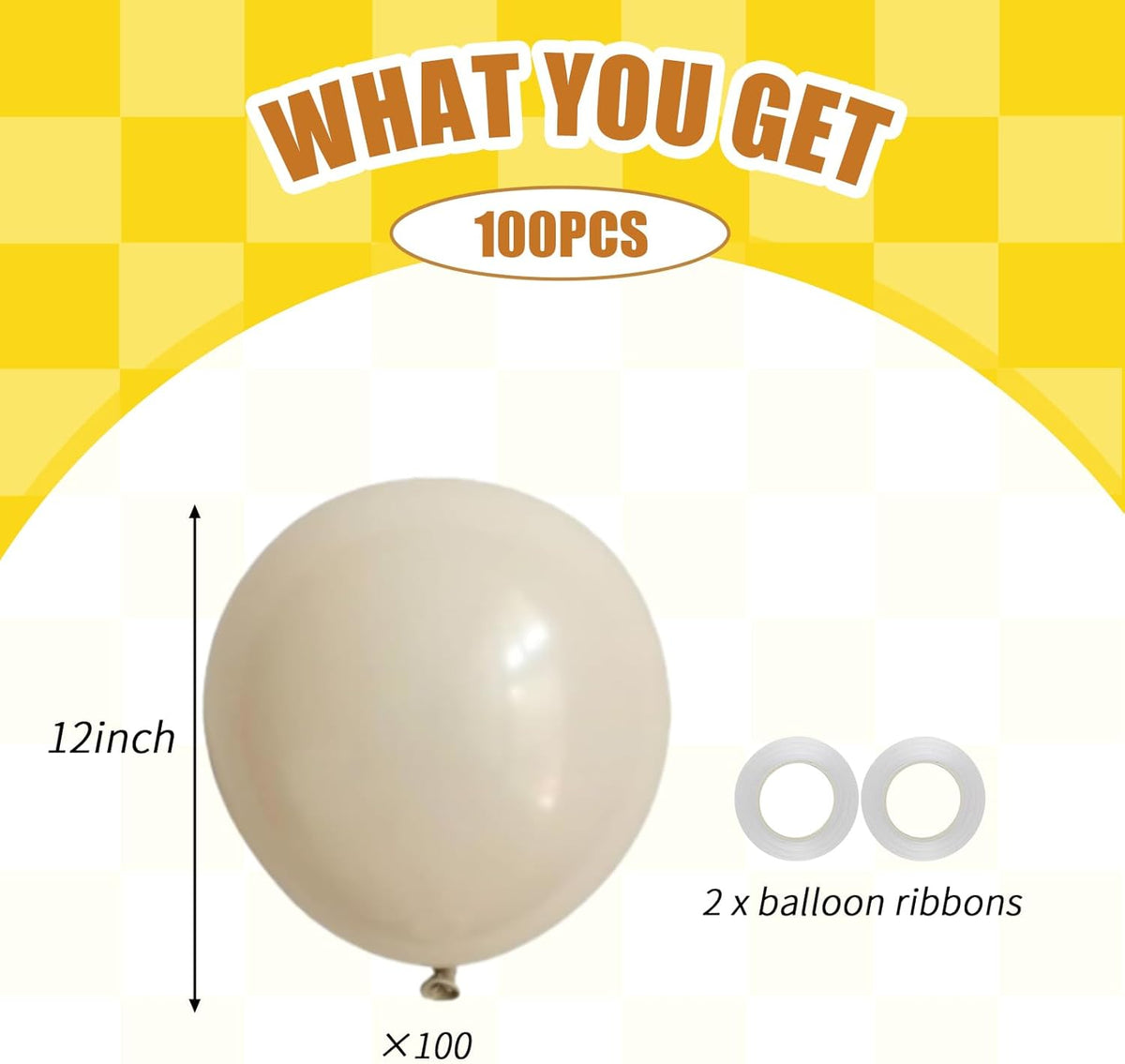 100pcs Sand White Balloons, 12inch Ivory White Party Latex Balloons for BOHO Wedding Birthday Baby