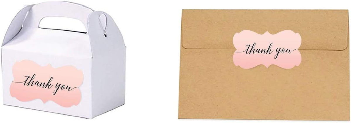 Andaz Press Blush Pink Rose Elegant Party Collection, Fancy Frame Label Stickers, Thank You