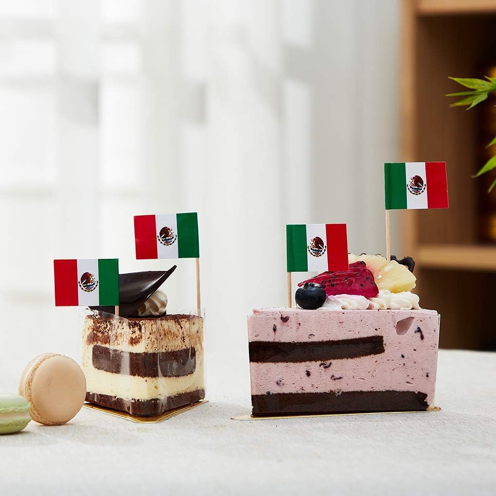 Mexico Flag Mexican Flag, Small Mini Mexico Toothpick Flags for Food, Cupcakes, Cocktails