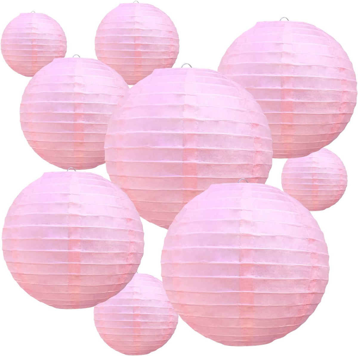 BEISHIDA Pink Round Paper Lanterns Hanging Decorative Chinese Paper Lanterns Lamp for Valentine