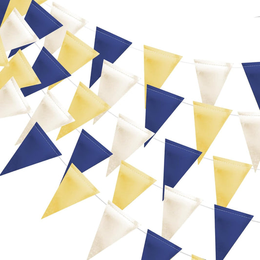 MerryNine Triangle Flag Bunting Banner, 3 Pack Vintage Style Pennant Banner for Wedding, Baby