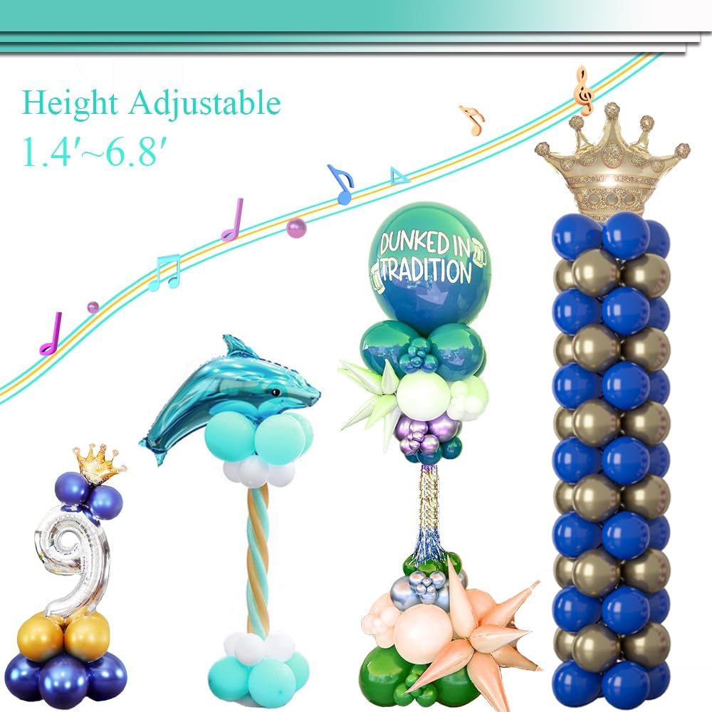 Balloon Column Stand Kit Set of 2, 2IN1 Balloons Holder Sets Ballon Arch stand for Floor, 9 Feet