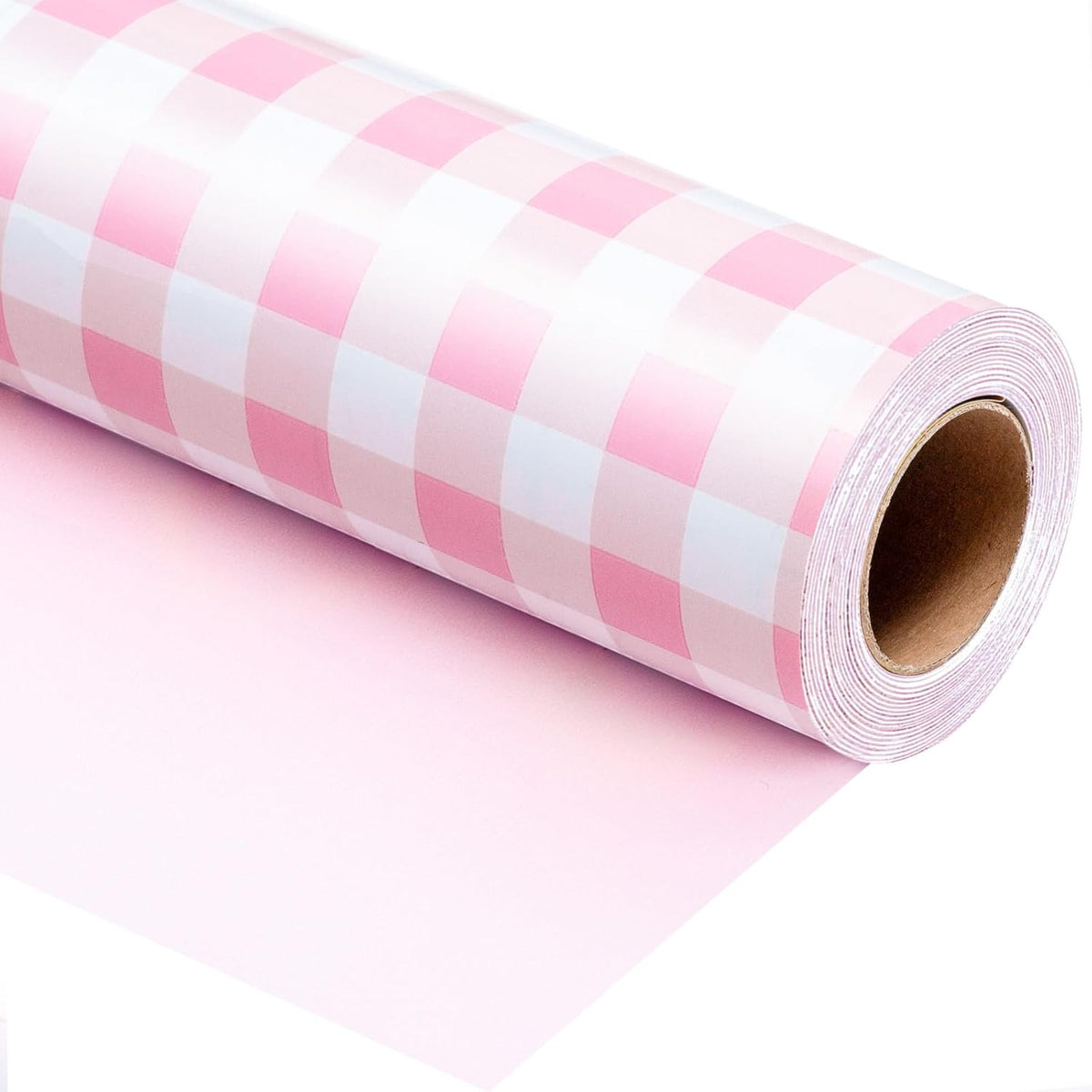 Burymento Pink Checkerboard Wrapping Paper, Gift Wrap for Birthday, Valentines, Mothers day