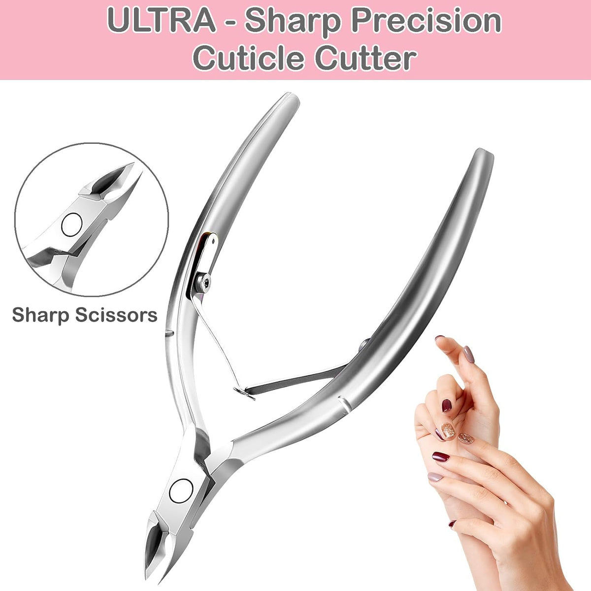 Cuticle Trimmer Cuticle Nippers, Durable Cuticle Cutter, Salon Toe Nail Cuticle Clippers, Stainless