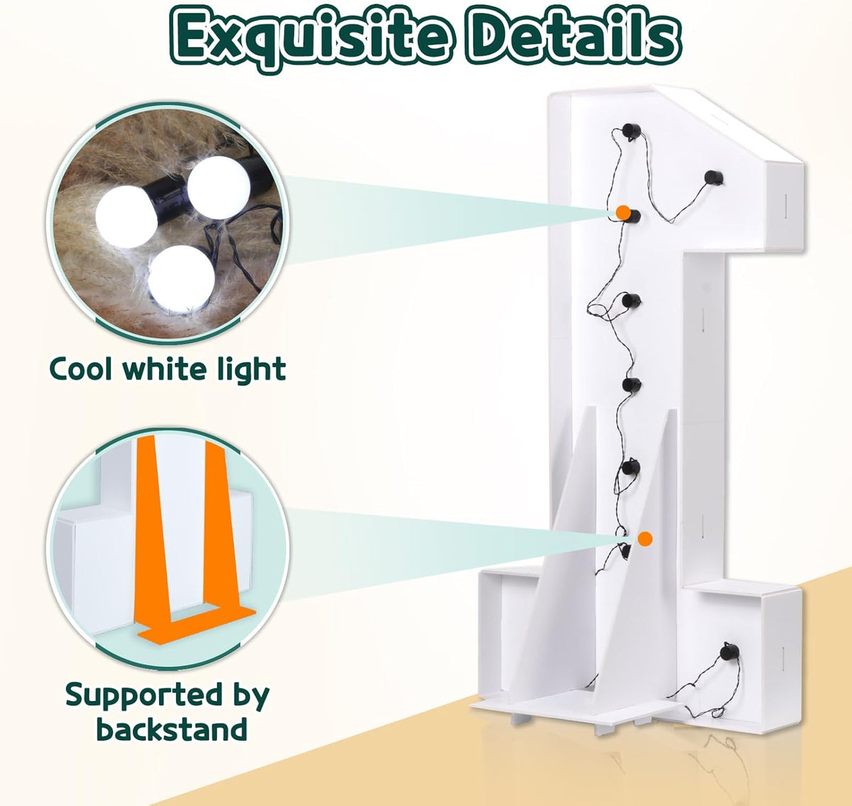 Marquee Numbers 3 Feet Tall Big Light Up Numbers 40th Birthday Decorations Women Men White