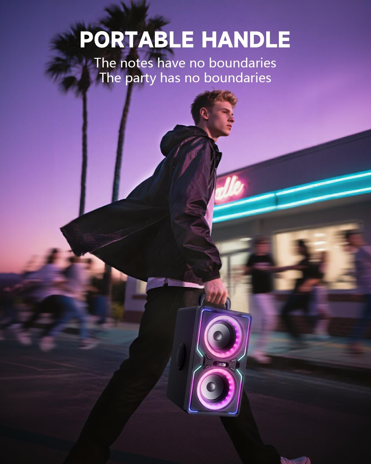 Hotlemon Large Bluetooth Speaker: 240W Peak Powerful Loud Sound with Deep Bass, 15H Playtime, Fast