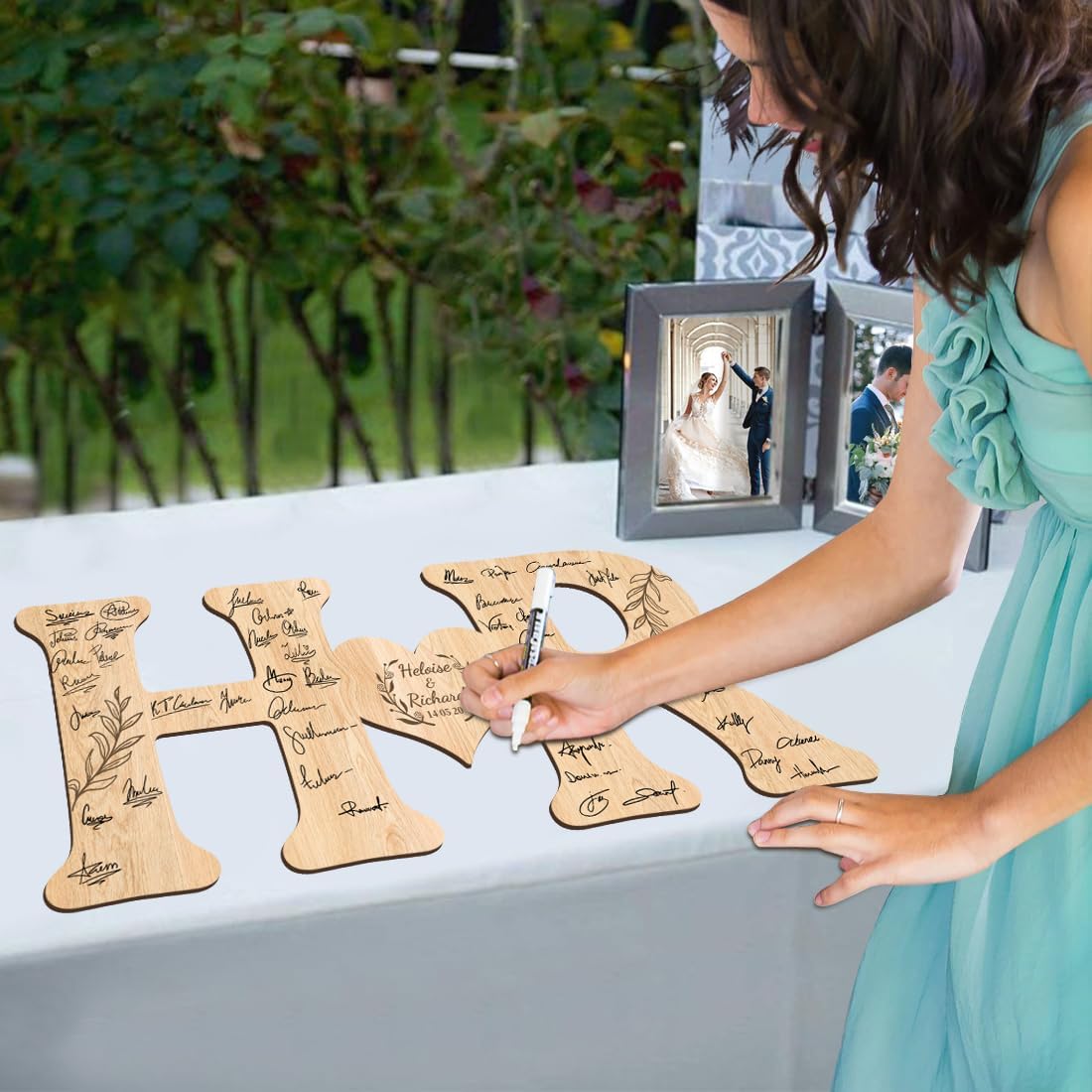 Personalized Wedding Guest Book Sign Custom Letter Name Date Rustic Wedding Guest Book Alternative