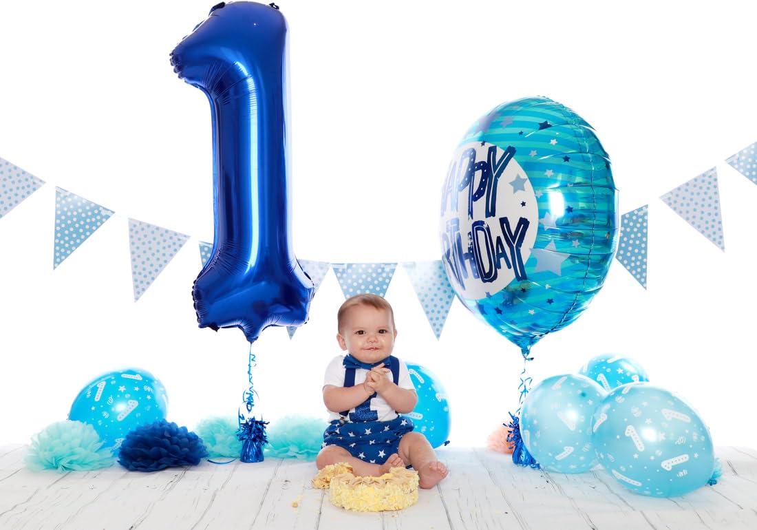 Navy Blue 1 Balloon - Number Balloon 40 Inch, 1st Birthday Decorations