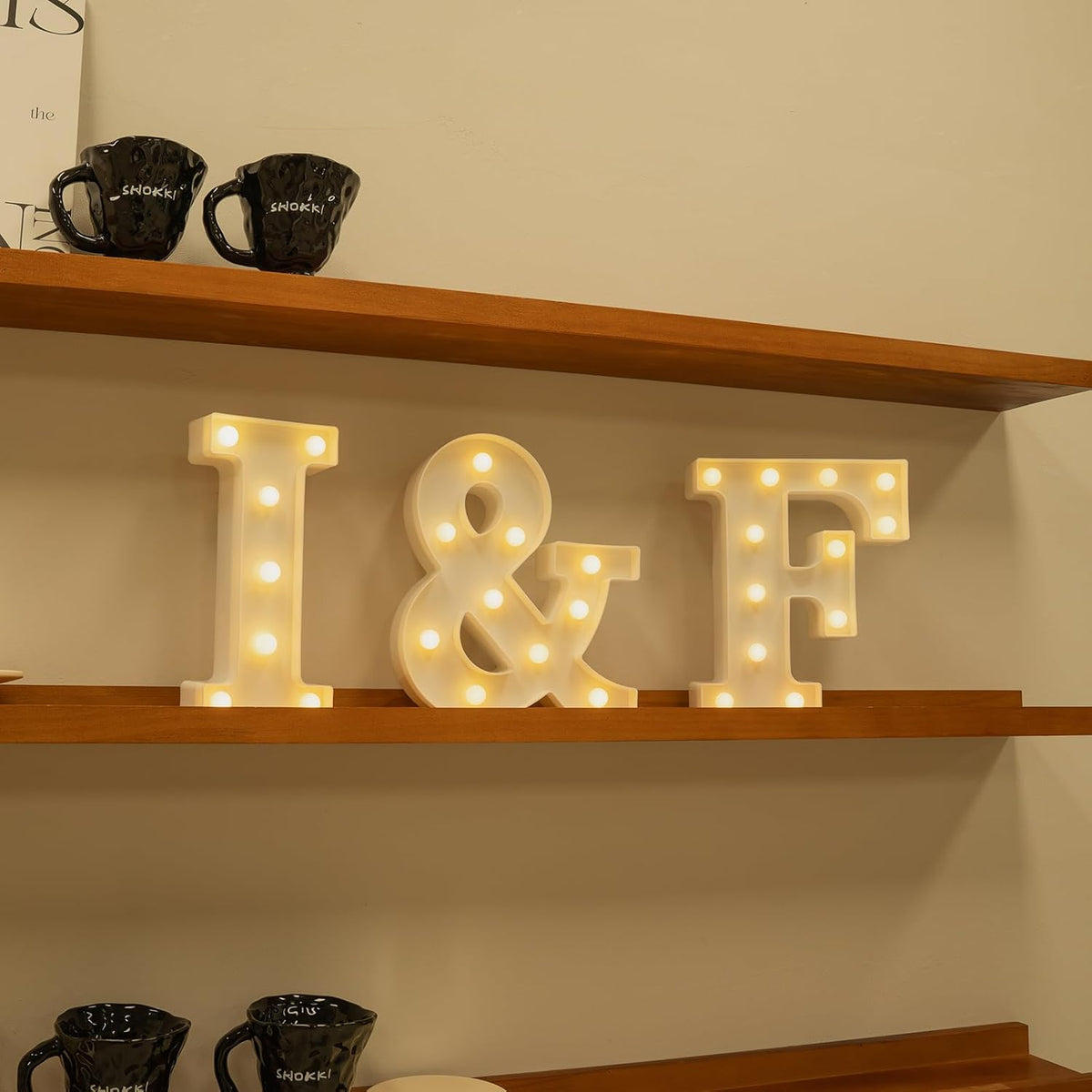 Foaky LED Letter Lights Sign Marquee Light Up Letters Sign for Night Light Wedding/Birthday Party