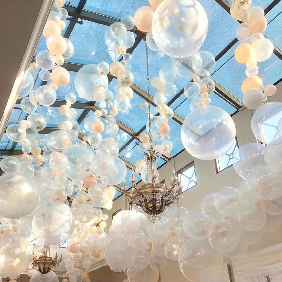 412pcs Clear Balloon Garland Arch Kit 18 12 10 5 Inch Different Sizes Matte Latex Crystal