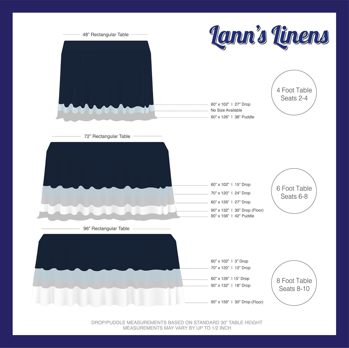Lann's Linens - 10 Premium 90" x 156" Tablecloths for Wedding/Banquet/Restaurant - Rectangular