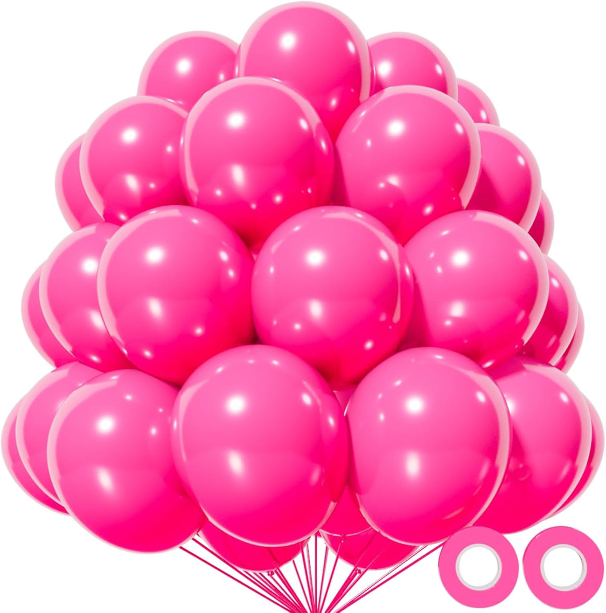KAWKALSH Hot Pink Balloon 12 Inch, 110pcs Latex Party Balloons Helium Bright Color for Birthday