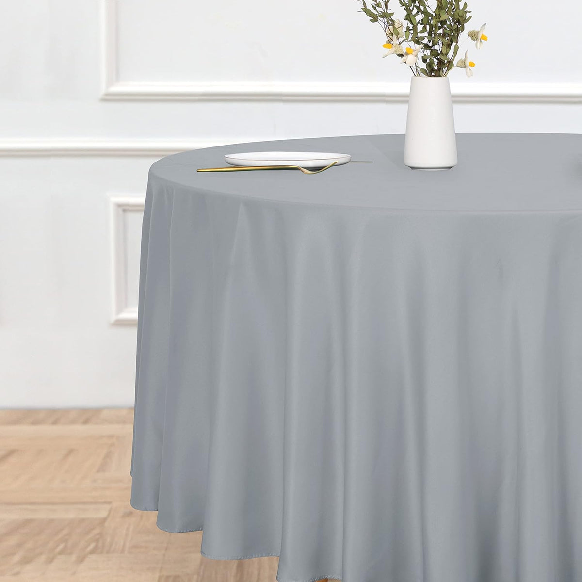 sancua Round Tablecloth - 108 Inch - Water Resistant Spill Proof Washable Polyester Table Cloth