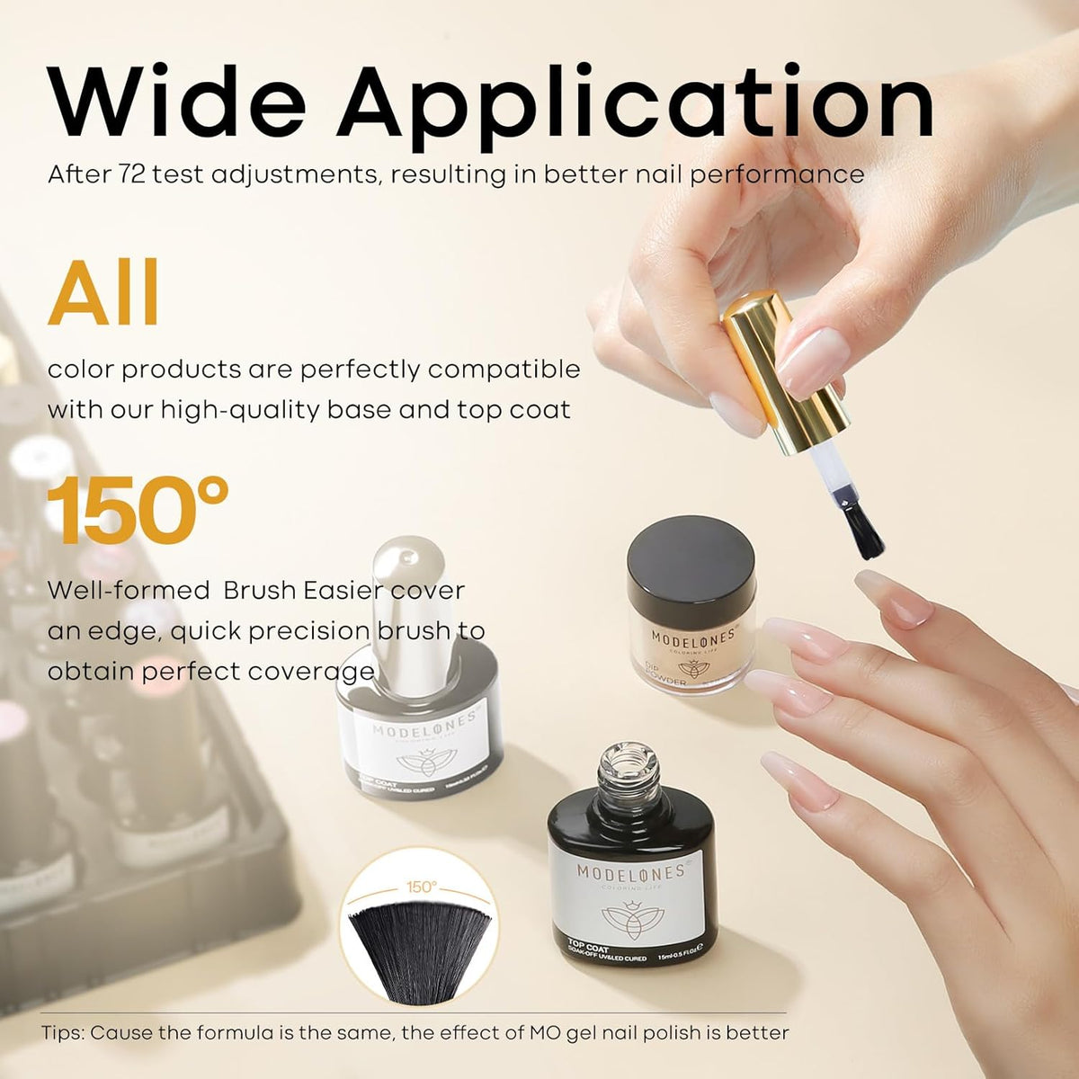 modelones 3 Pcs Gel Top Coat & Base with Cuticle Oil Set,10 ml Cuticle Protectors Set Gel Nail