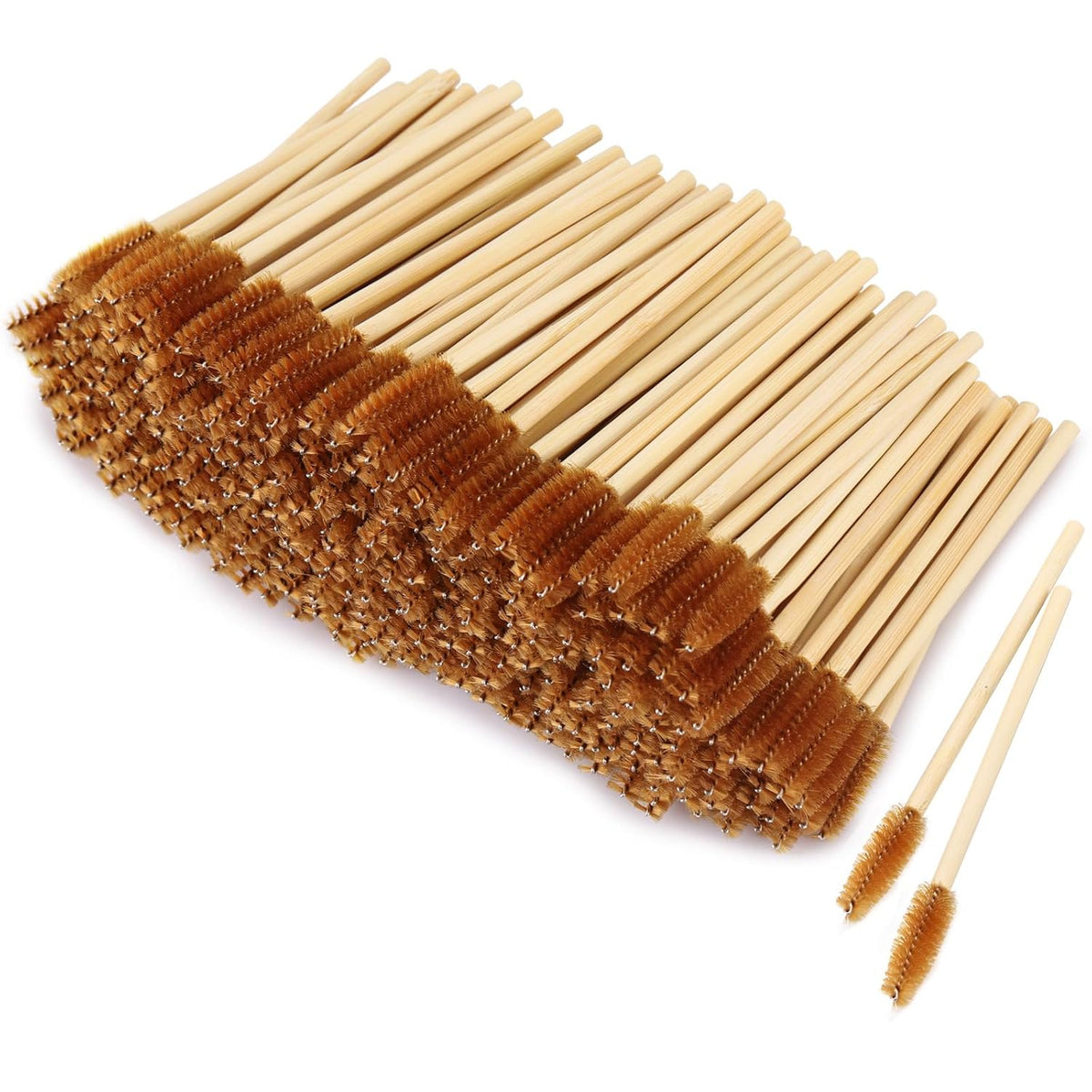 Tbestmax 300 Disposable Mascara Wands Eyelash Brush Spoolies for Eye Lash Extension Eyebrow Bamboo