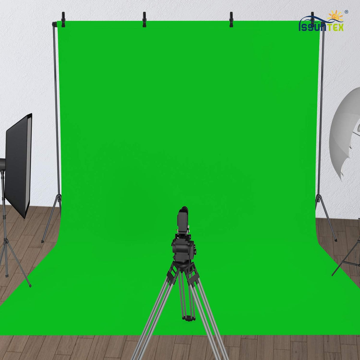 ISSUNTEX 5X7 ft Background Muslin Backdrop, Photo Studio, Collapsible High Density Screen for Video