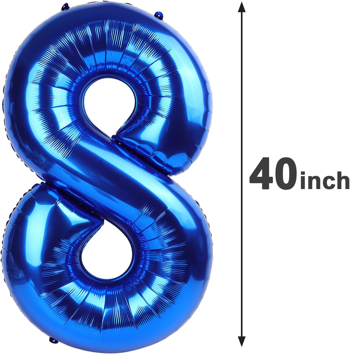 Navy Blue Giant Number 8 Balloon 40 Inch, 8th Eight Blue Birthday Decorations, Men Women 8 18 28 38