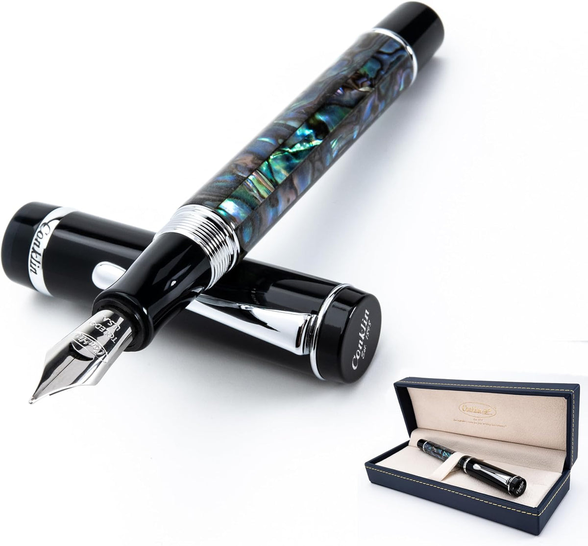 Conklin Duragraph Fountain Pen Abalone Nights - Flex Nib, Dynamic Writing Tool with Exquisite