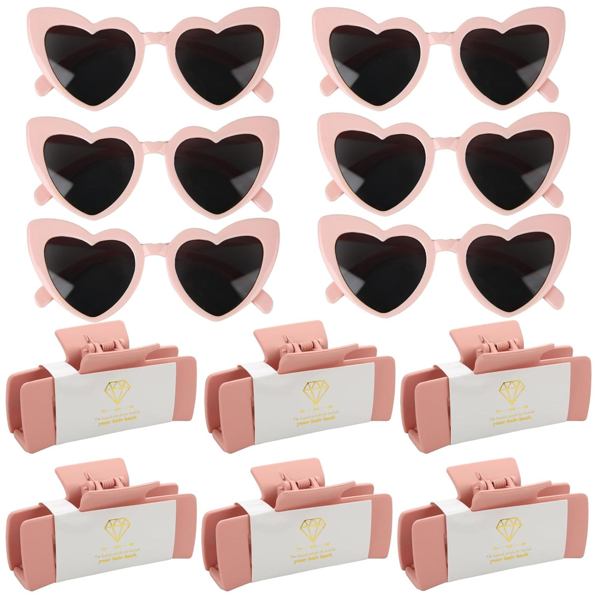 12pcs Bridesmaid Proposal Gifts 4.1inch square Bachelorette Claw Clips Sunglasses set of 12 Girls