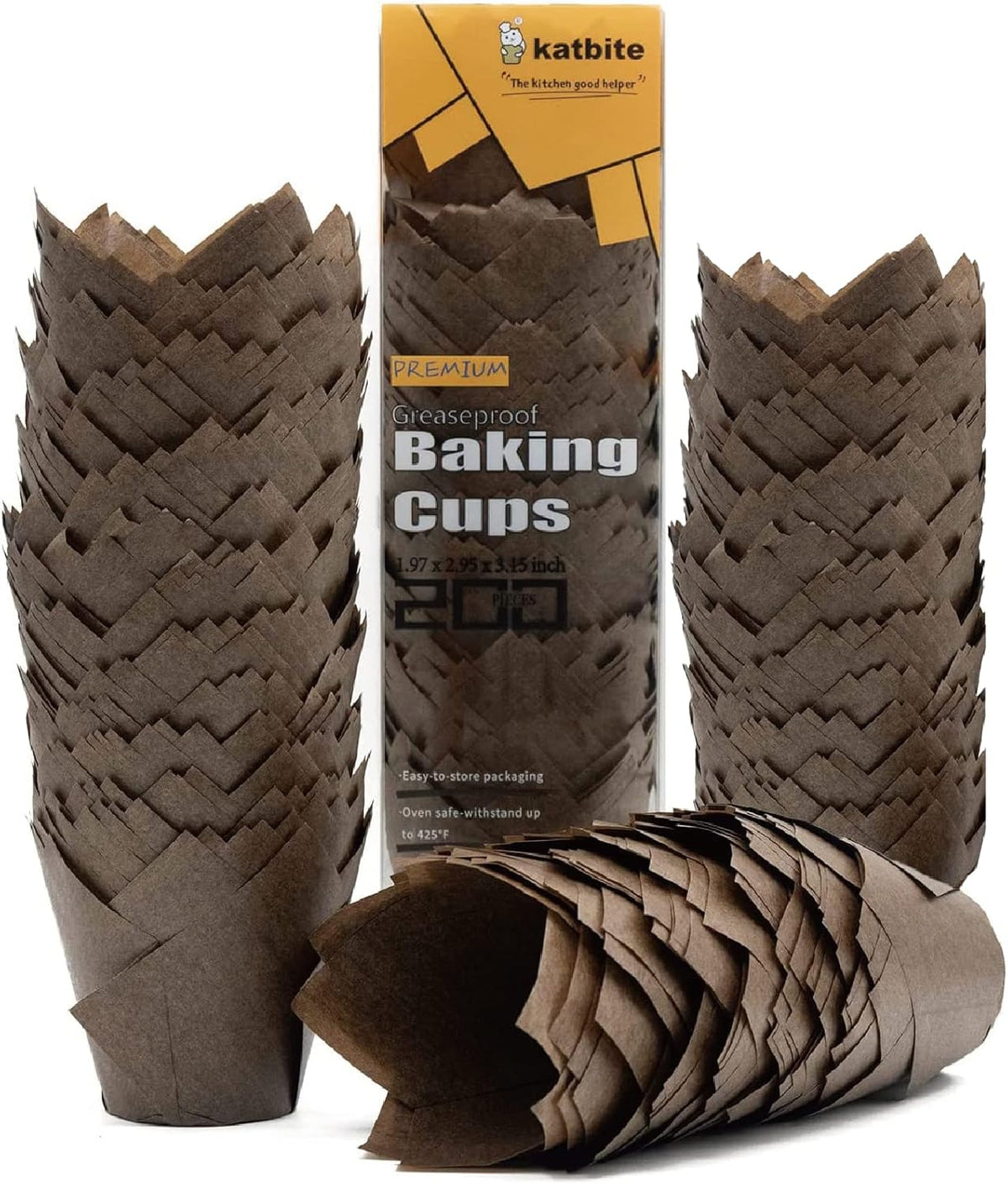 Katbite Tulip Cupcake Liners 200PCS, Muffin Baking Cupcake Liners Holders, Baking Cups, Cupcake