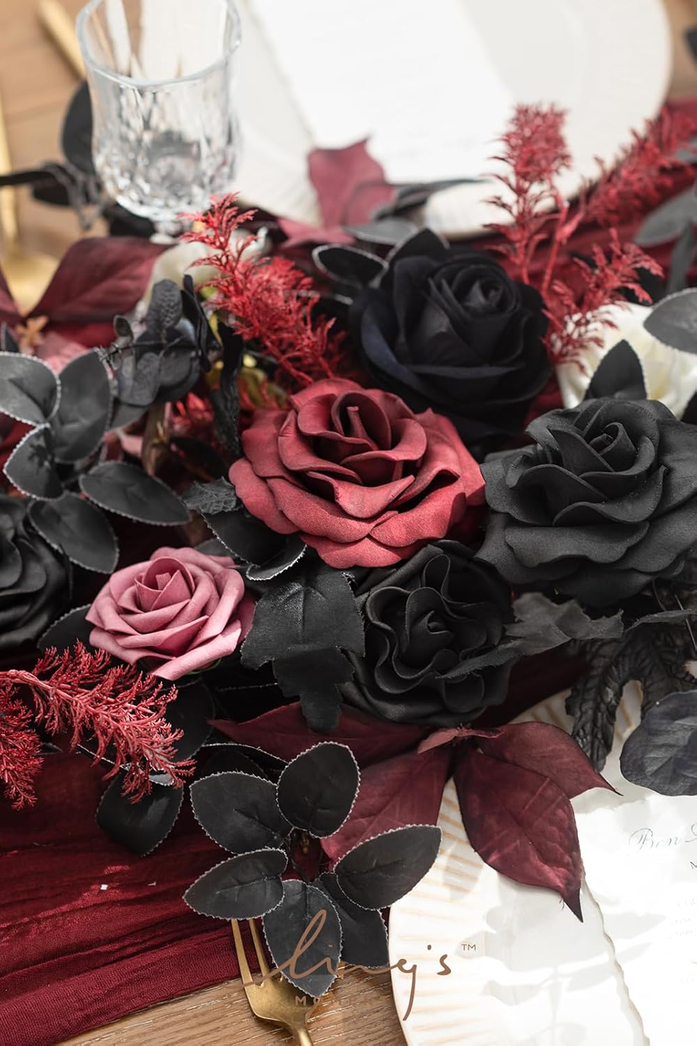 Ling's Moment Flower Garland - 6FT Eucalyptus & Rose - Sweetheart Table Decor for Wedding