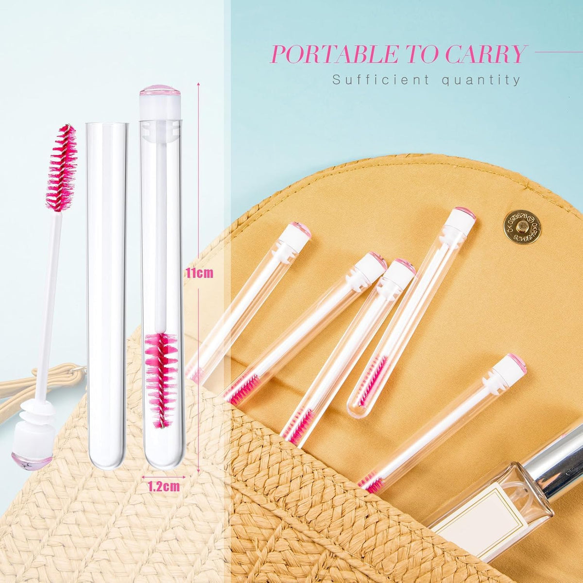 80 Pieces Disposable Mascara Brushes Tubes Set, 40 Pieces Empty Mascara Wand Tube with 40 Pieces