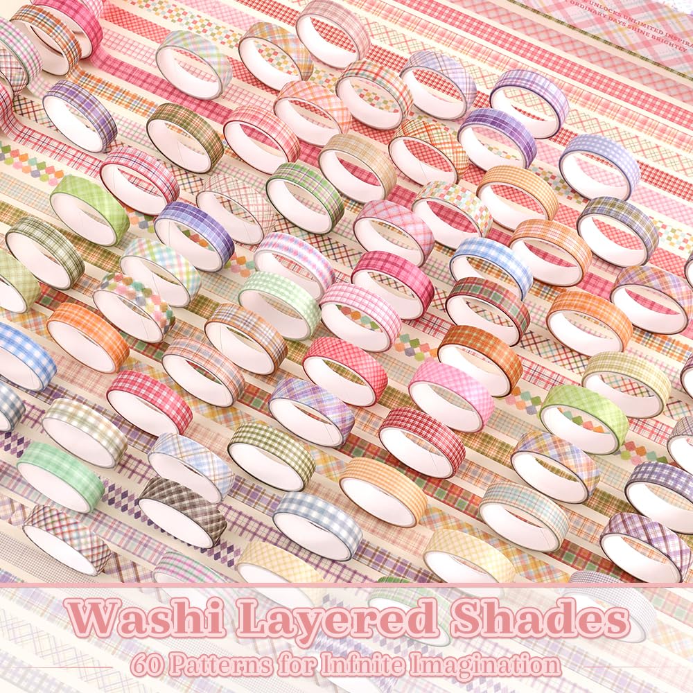60 Rolls Cross line Theme Washi Tape Set, Writable Decorative Tapes for Scrapbooking, Bible
