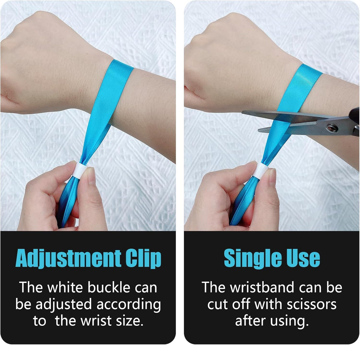 100 Pcs Cloth Event Wristbands, Event Wristbands, Colored Wrist Bands for Events, for Lightweight
