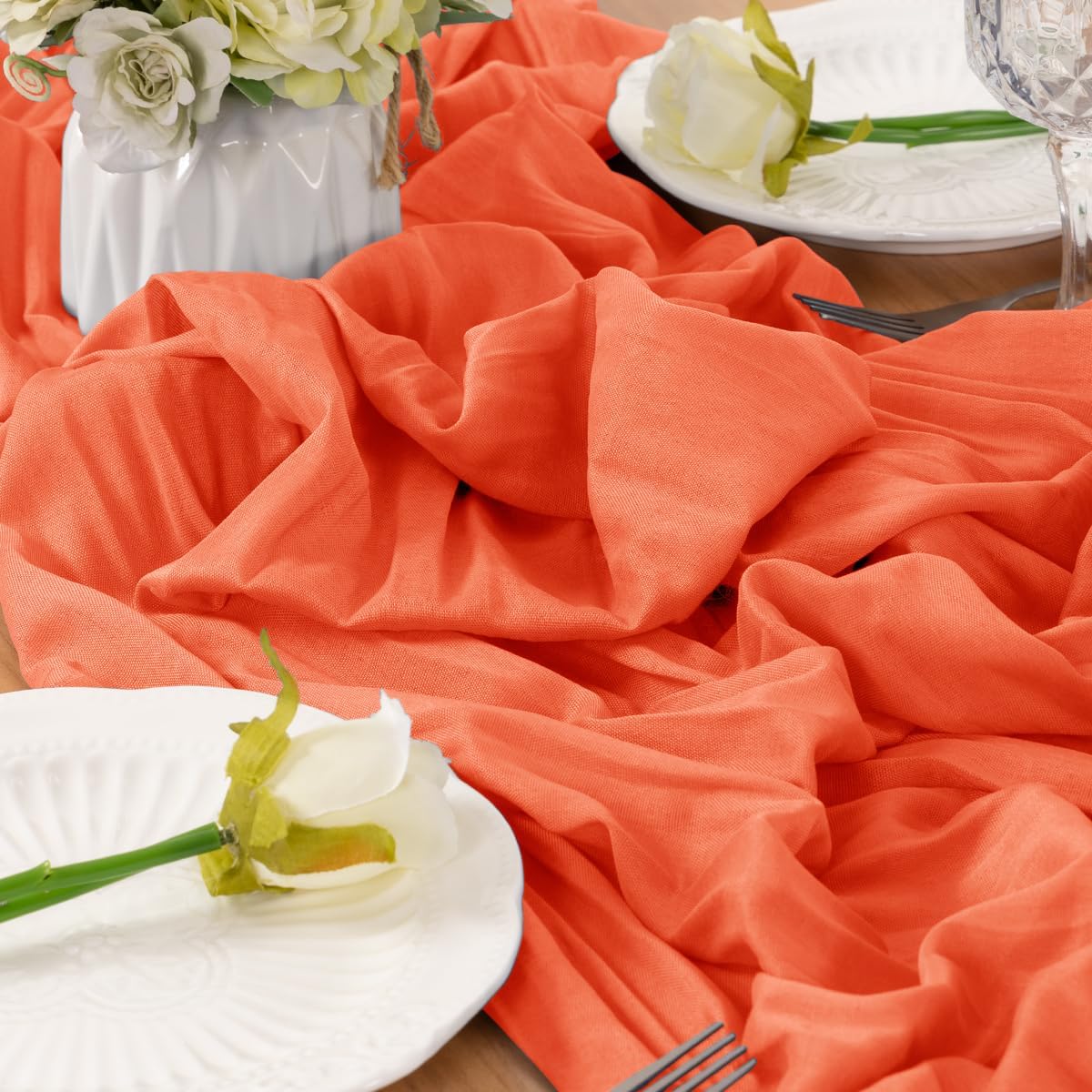 Orange Table Runner Cheesecloth Table Runners 10 Pack 10FT Baby Shower Decoration 120 InchesFall
