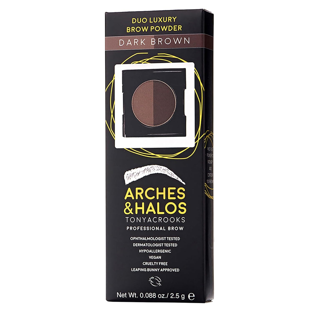 Arches and Halos Duo Luxury Brow Powder - Eyebrow Shaper and Color - Powder Compact with 2 Neutral