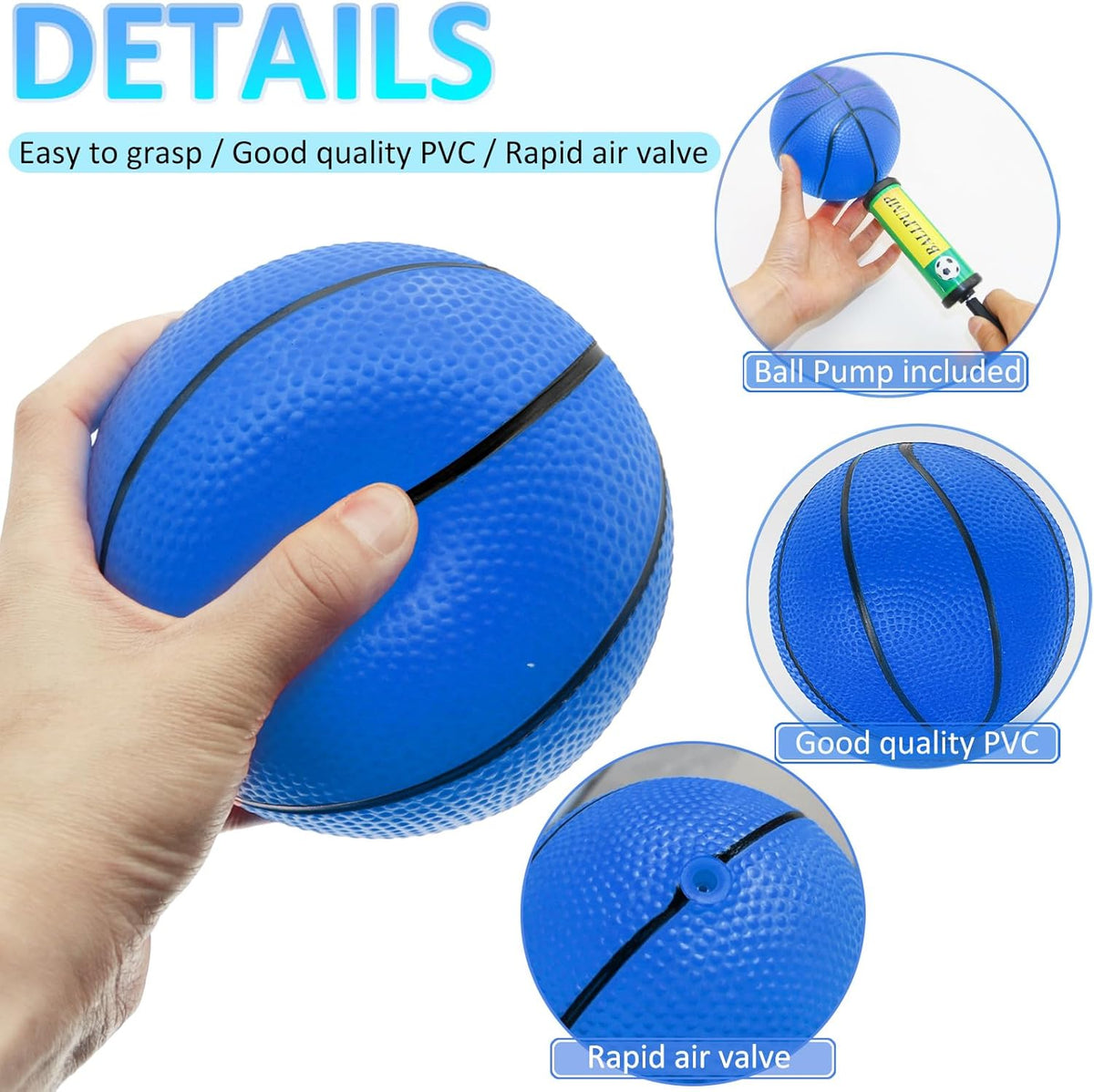 42Pcs 6" Mini Basketball Set, PVC Small Basketballs for Over The Door Hoop Games, Party Favors