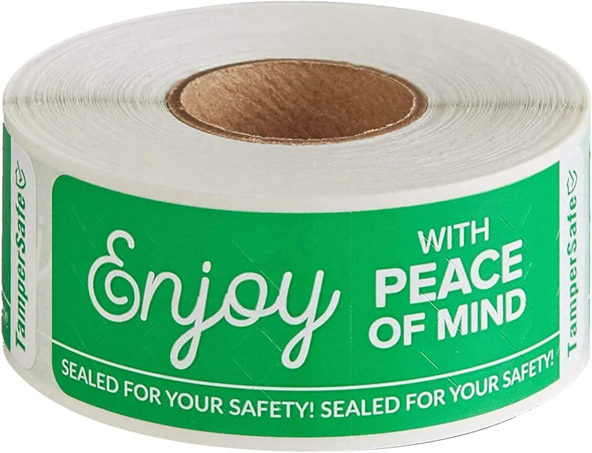 Angel's Peel Lounge Tamper Proof Stickers Roll — Tamper Evident Stickers for Containers, Cups