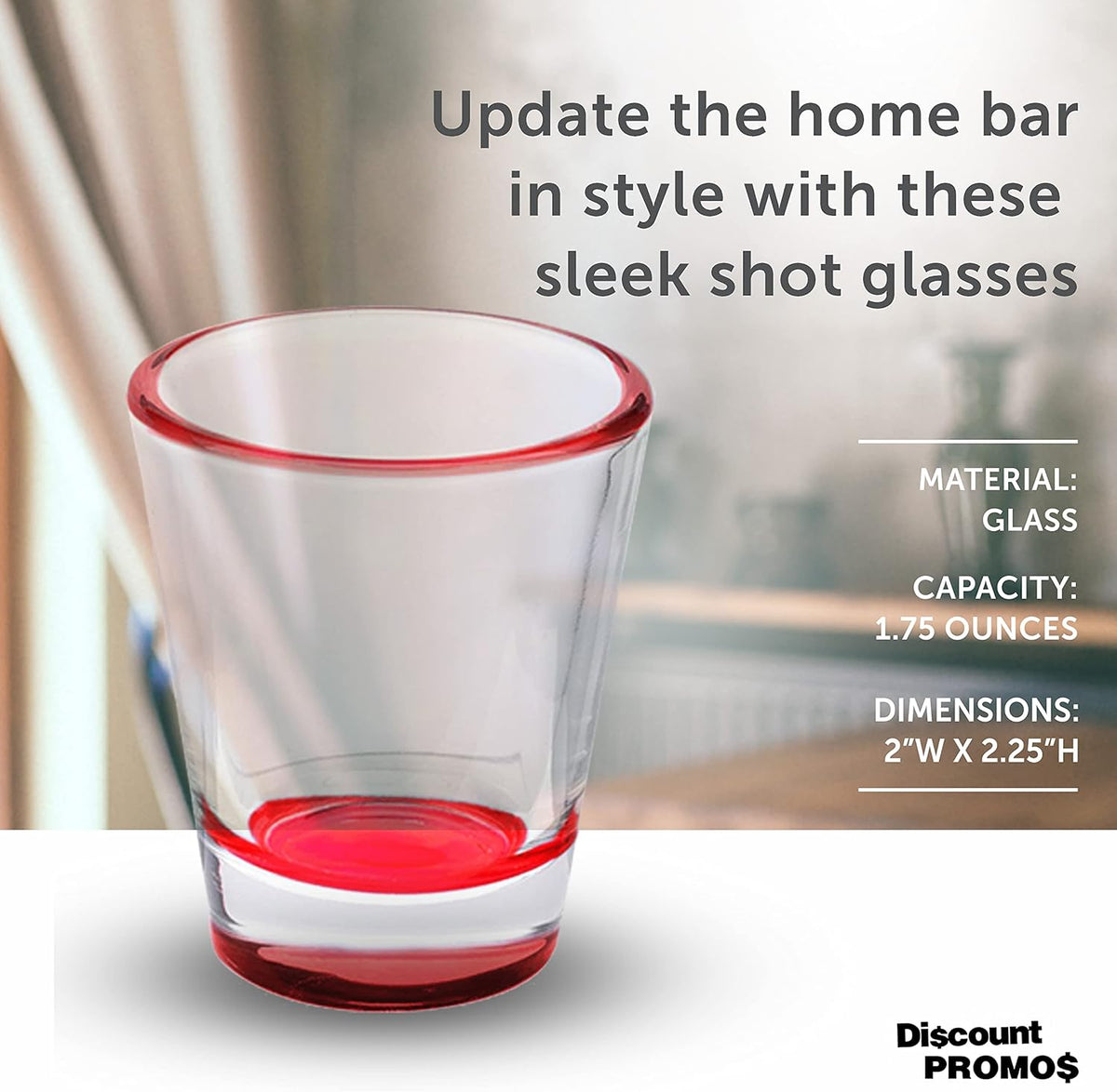 DISCOUNT PROMOS Shot Glasses Set 1.75 oz. Set of 10 Bulk Pack, Wedding Favor, Birthday Party