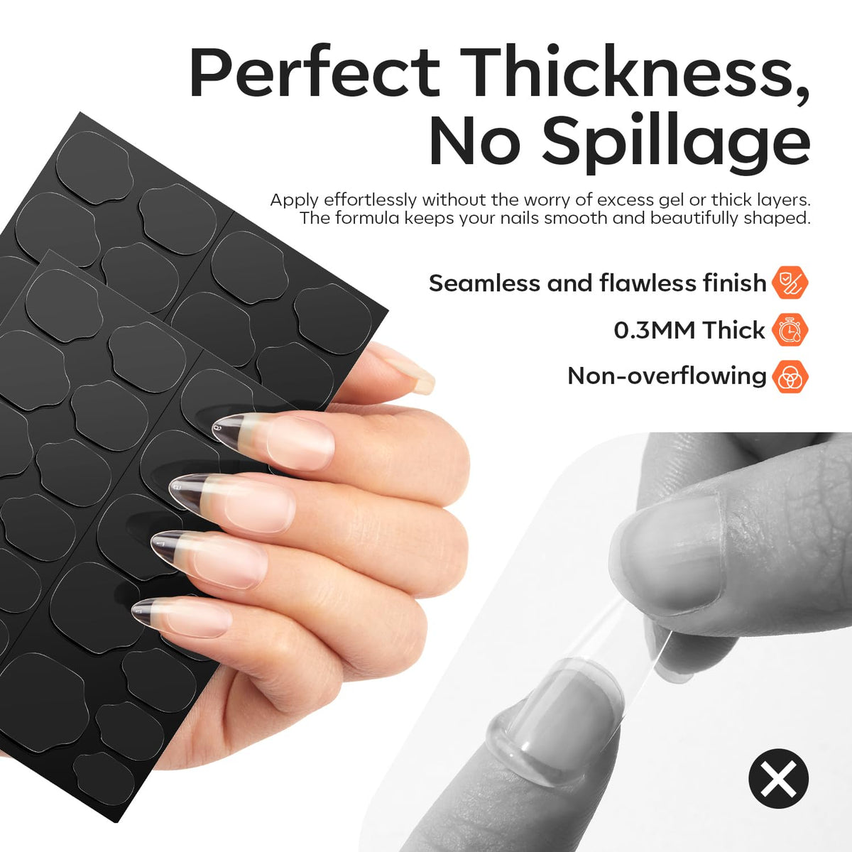 modelones Nail Adhesive Tabs 240pcs - UV Jelly Nail Glue Stickers for Press on Waterproof